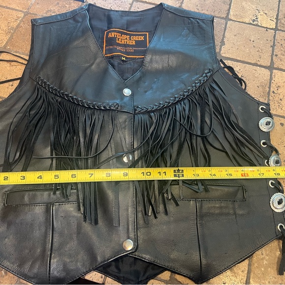 Harley-Davidson Black Leather Fringe Vest – Antelope Creek – Size M - Picture 12 of 13